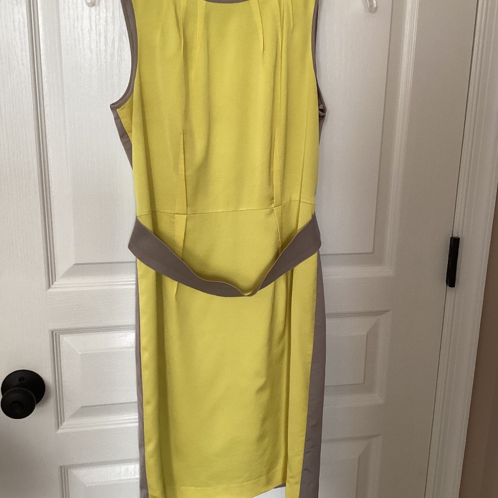 Ann Taylor Beautiful Multicolor Rayon Dress with Attached Belt Size 4P